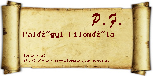 Palágyi Filoméla névjegykártya